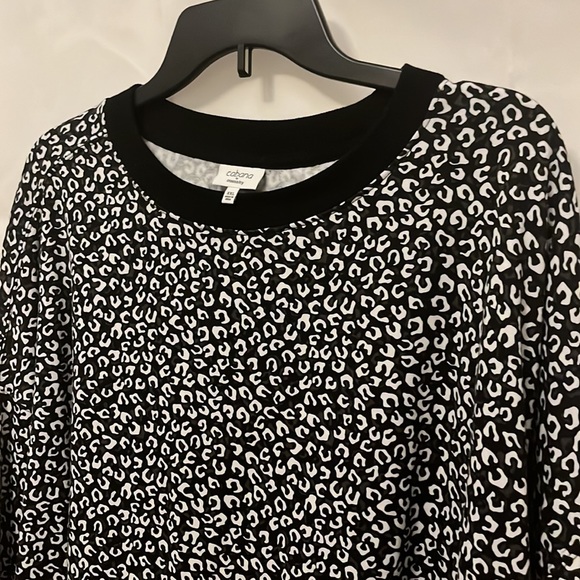 🔴 5 Items for $25 Sale! Cabana by Crown & Ivy Black Sweatshirt XXL - Picture 3 of 5